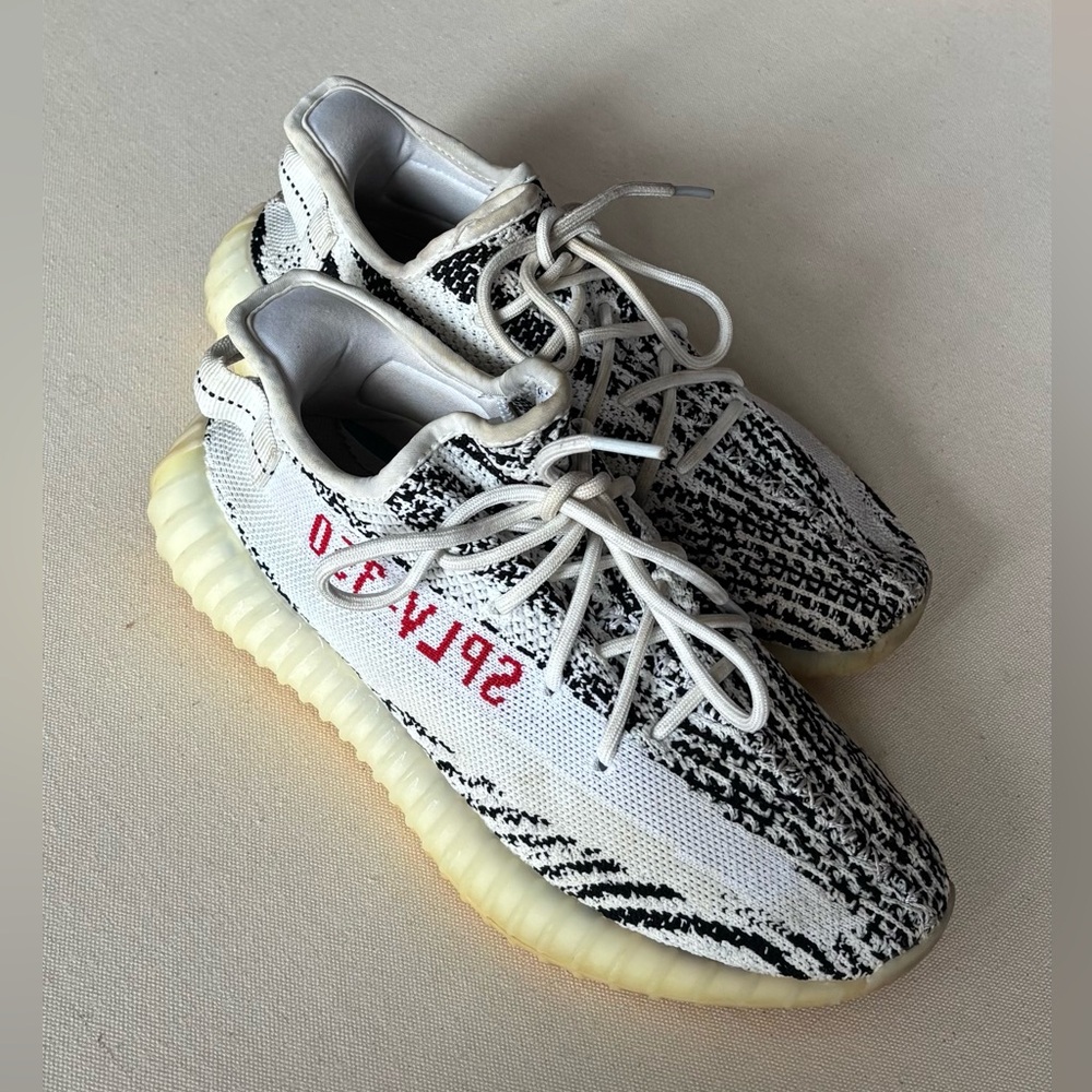 Adidas Yeezy Boost 350 V2 Zebra - White/Black with Red Text